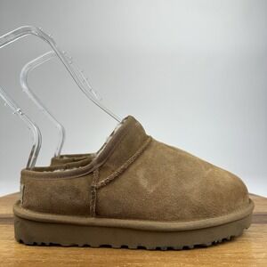 Womens UGG Classic Chestnut Brown Sheepskin Suede Comfort Casual Slippers Size 5